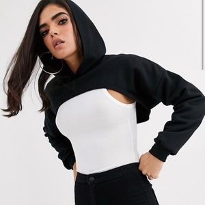 ASOS Super Crop Hoodie Size 0 , fits up to Size 4